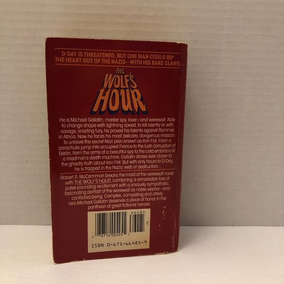 The Wolf's Hour By Robert R. McCammon - Mass Market Paperback (1989) - Picture 5 of 6